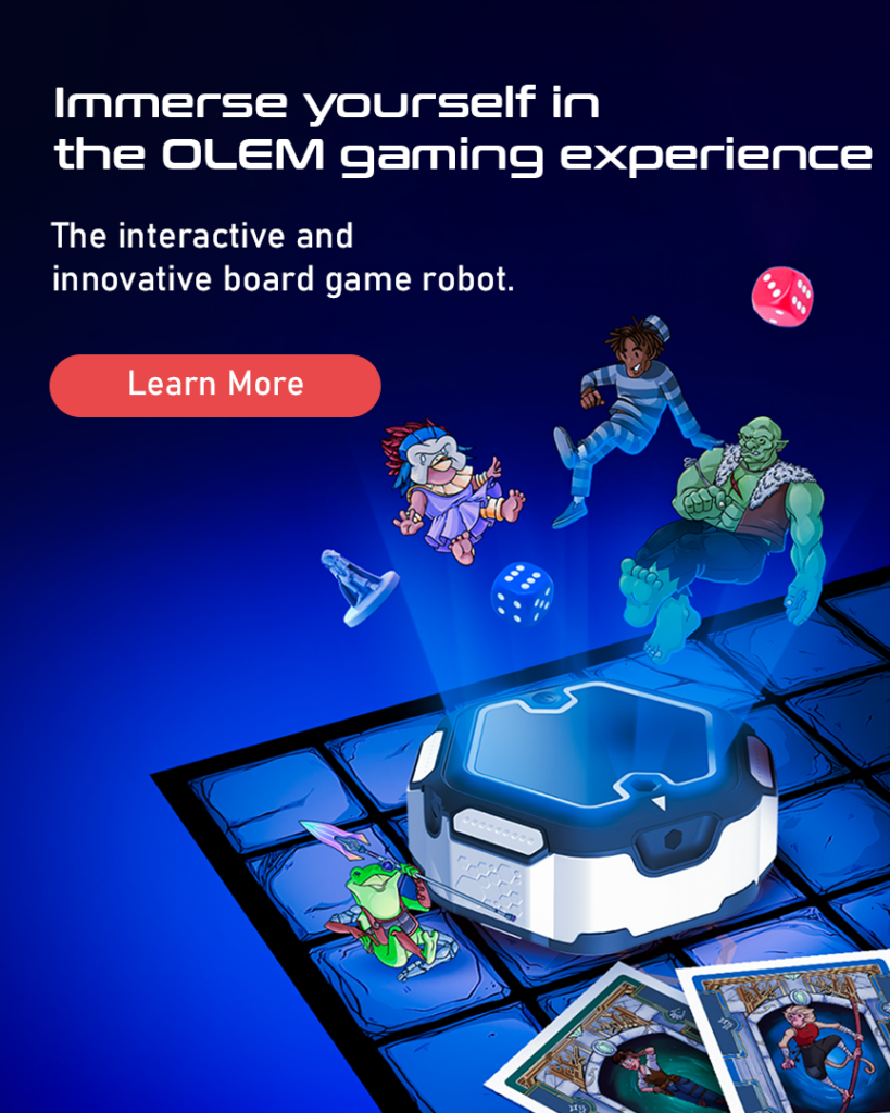 Immerse yourself in the olem gaming experience The interactive and innovative board game robot.